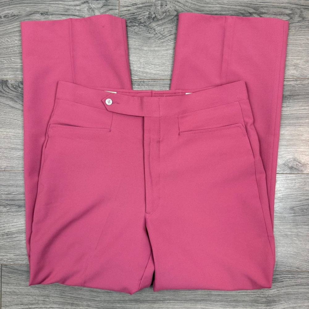 Vintage Aureus Men's Pink Dress Pants Size 32 Straight Leg 80s 90s Golf Trousers
